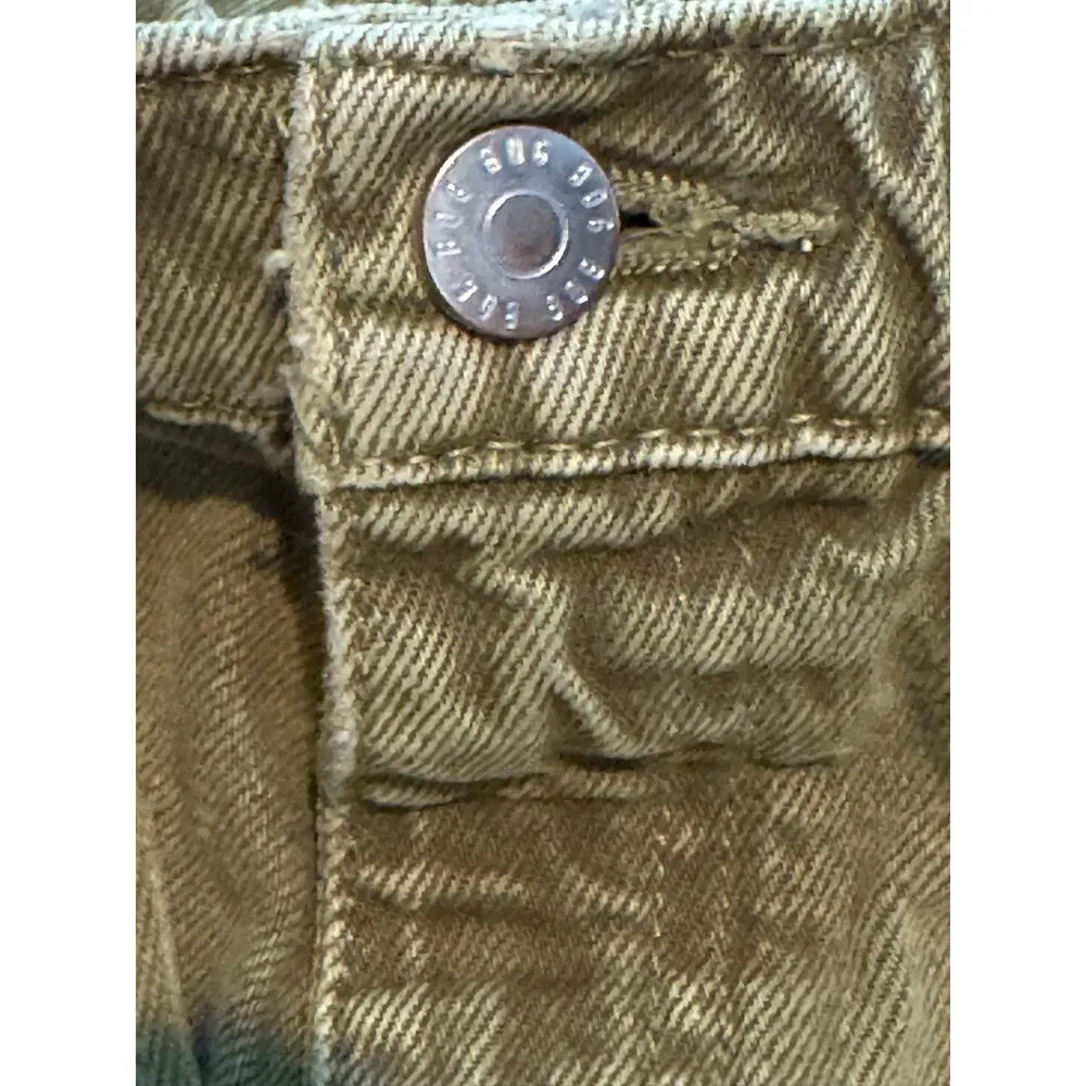 BDG Urban Outfitters Poppy Overdyed Denim Drawstring Short in green size large - Image 11