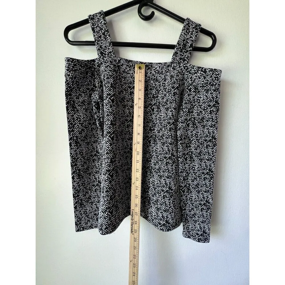 MICHAEL MICHAEL KORS Womens cut out of shoulders balck white Top size XS Black - Image 7