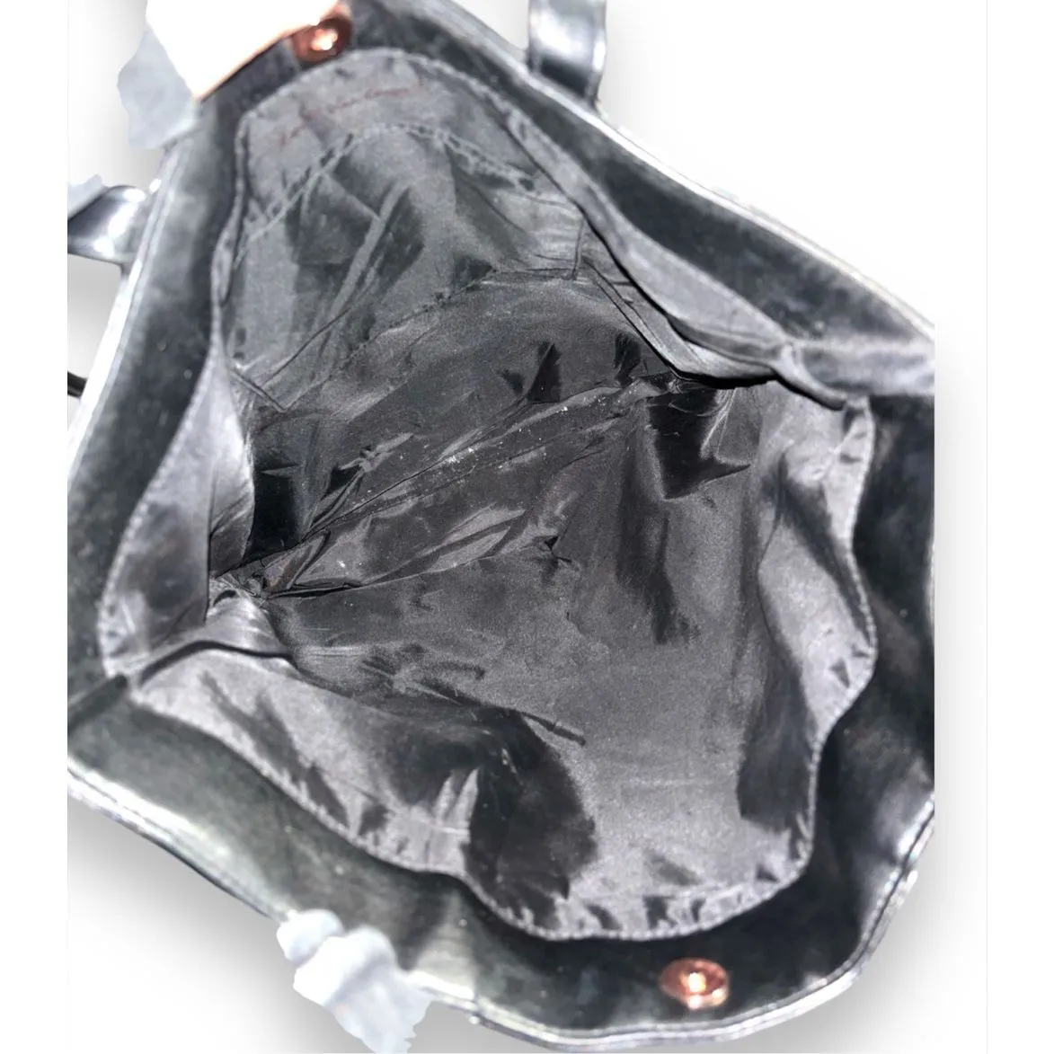 Victoria`s Secret Limited Edition Black Leather Tote Bag Purse with Fringe trave - Image 7