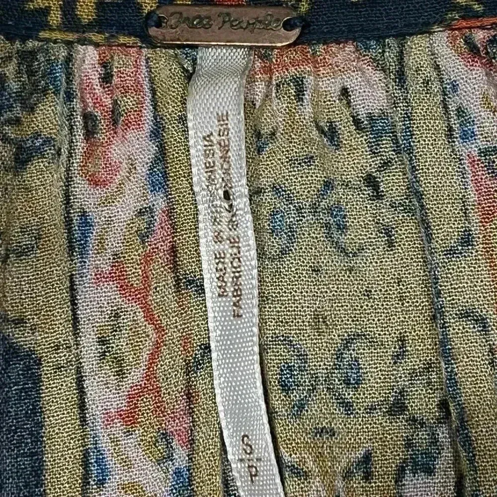 Free People Women's Magic‎ Mystery Tunic Top Bell Sleeve Blouse Petite Small - Image 6