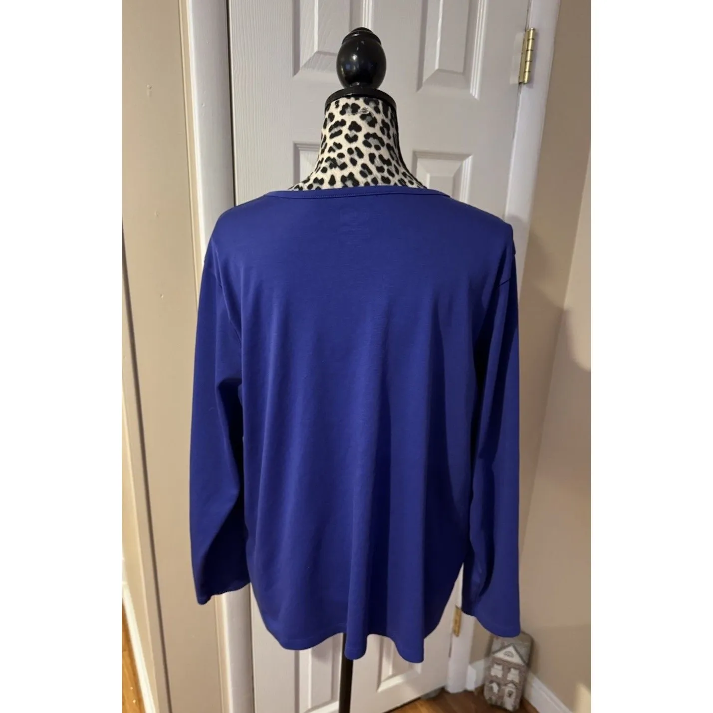 L.L. BEAN Soft Crewneck Cotton T-shirt 2X Dark Periwinkle Blue Cotton Relaxed ** - Image 2