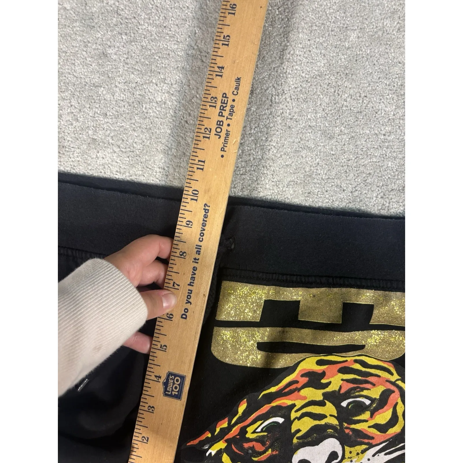 vintage ed hardy sweatpants‎ tapered large black tiger gold shimmer Y2k - Image 8