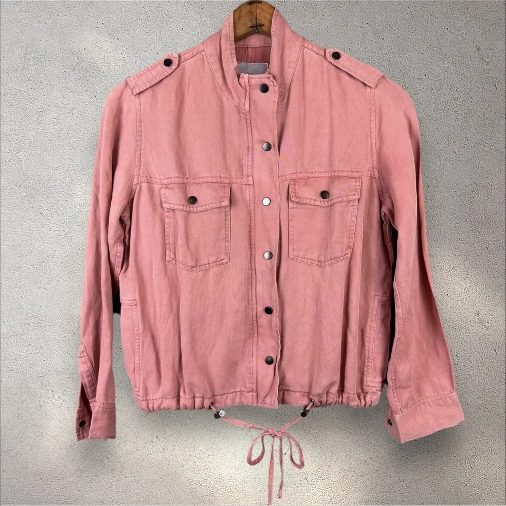 Rails Rowan Blush Button Front Utility Bomber Jacket‎ Size XS - Image 4
