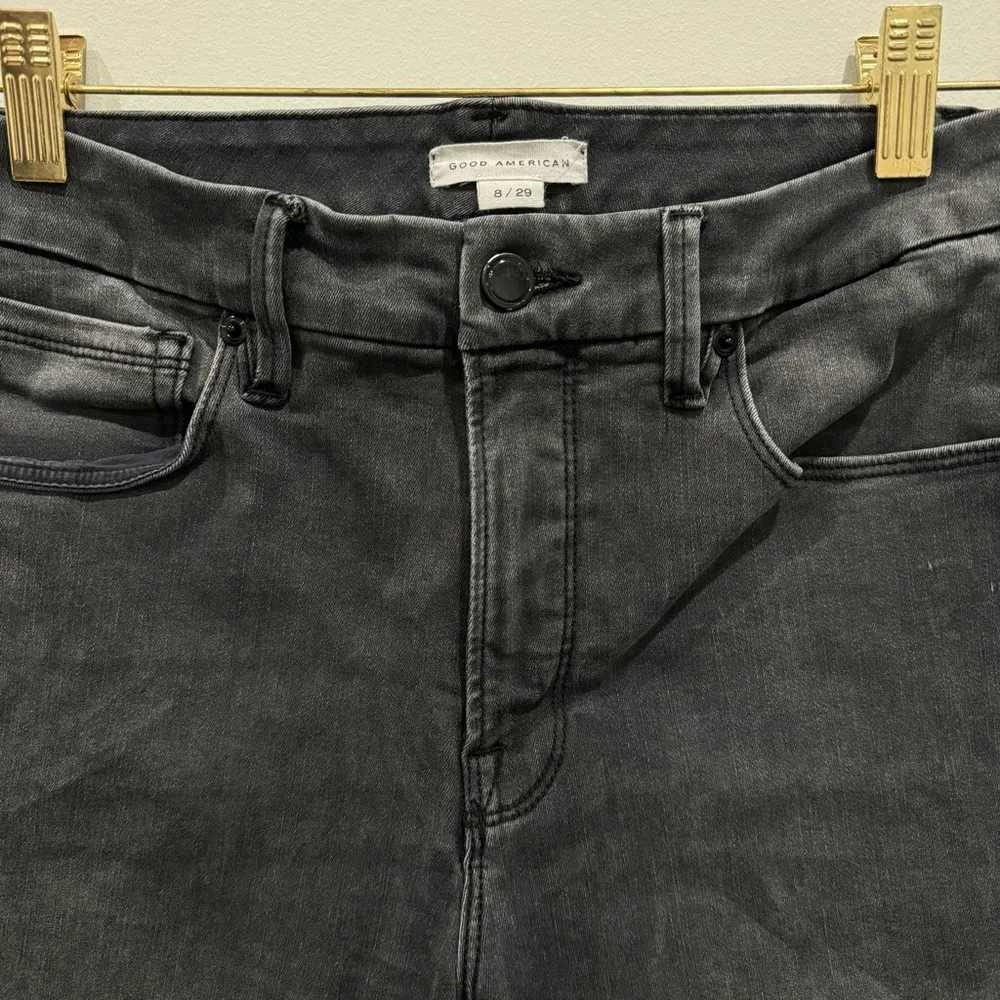 Good American Black Good Legs Crop High Waist Skinny Jeans Size 8/29 GLC961T - Image 3