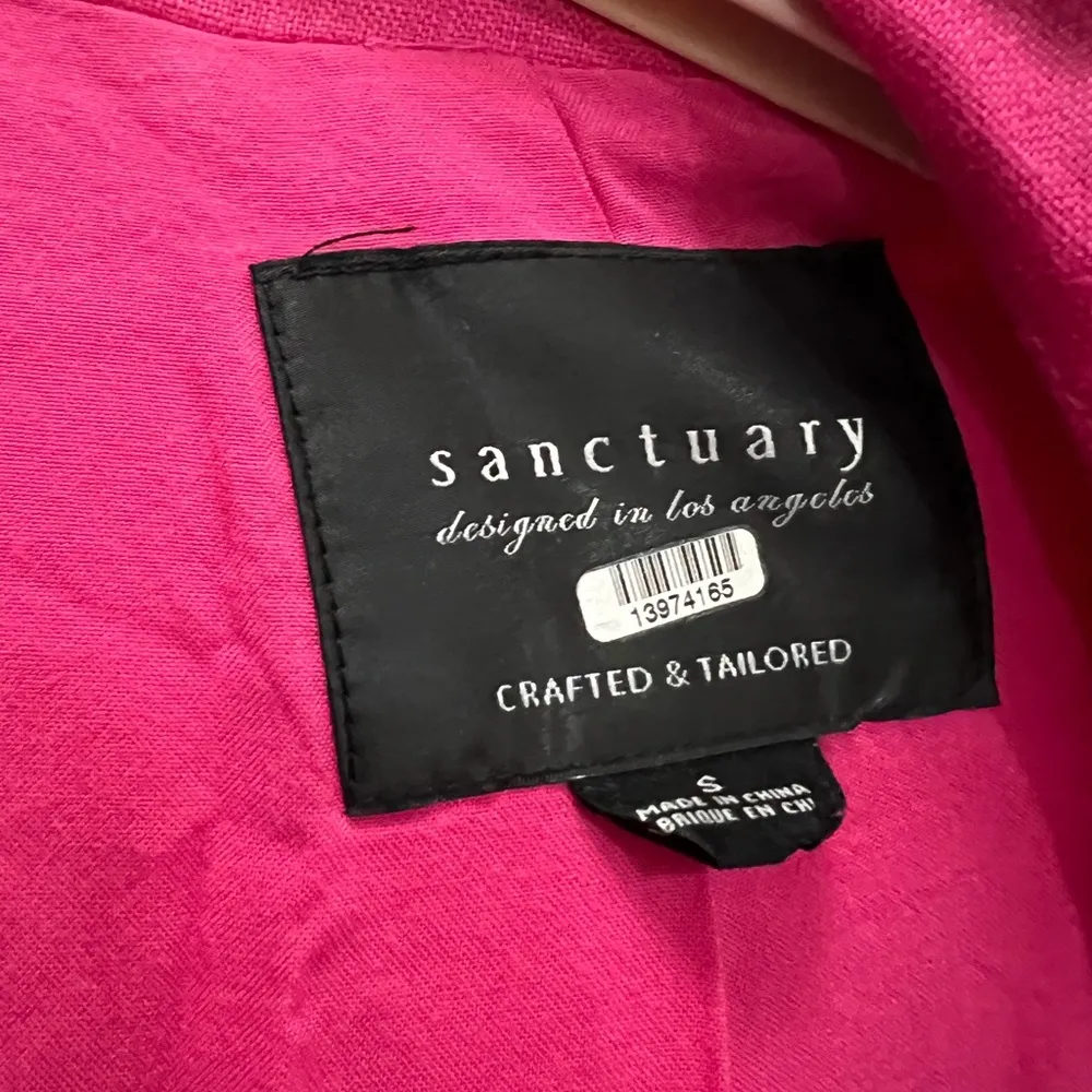 Sanctuary Pink Linen Cape Cod Blazer Size Small $159 - Image 4