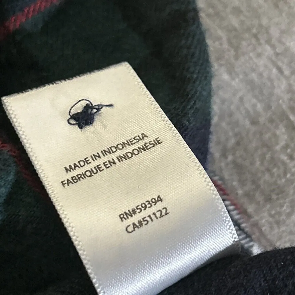 BEACHLUNCHLOUNGE Super Soft Plaid Flannel Button Down Shirt Medium M Blue Grunge - Image 10