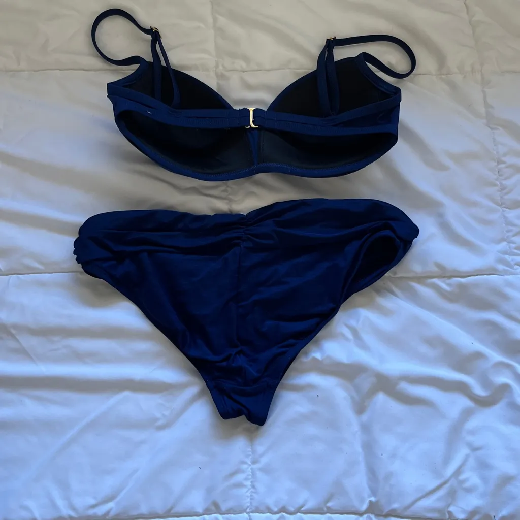 La Blanca Deep Blue Bikini Set size 4. - Image 4