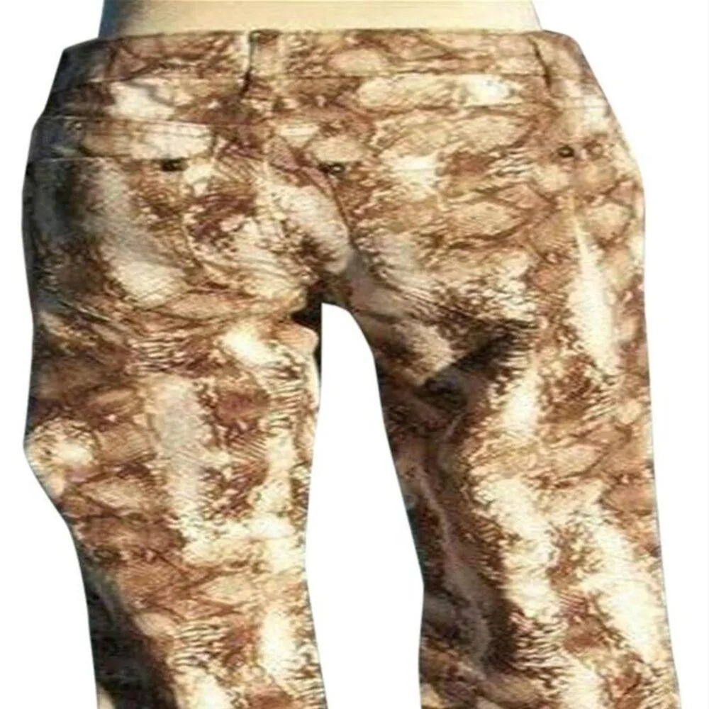 Cache  Multi Color Python Reptile Pant Stretch Rhinestone Studs Jeans New $98 NWT - Image 4