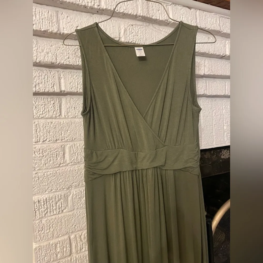 Olive Green Maternity Midi Dress | Old Navy | Size XS - Image 7