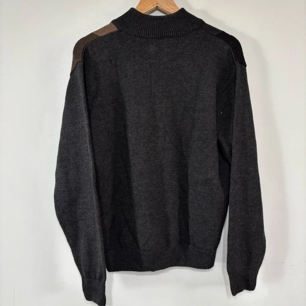 Alex Cannon Earthy Neutral Color Block Wool Blend 1/4 Zip Sweater Size M Brown Size M - Image 4