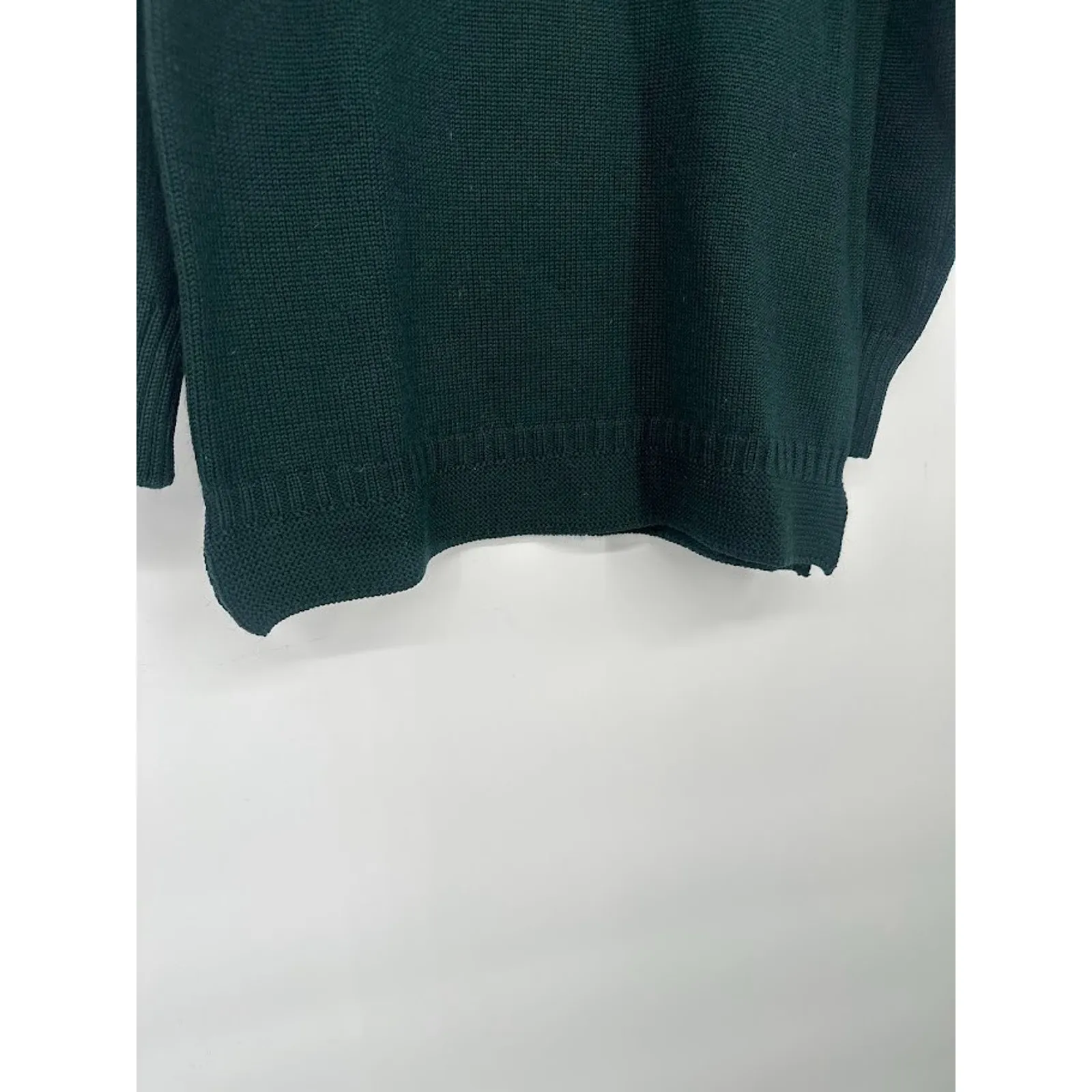 Woolovers Sweater Womens Small Green 100% British Wool Classic Preppy Pullover - Image 3