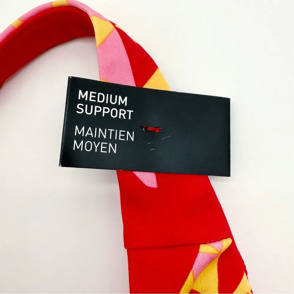 Adidas Farm Rio Sports Bra Womens XS Red Yellow Strappy Padded Medium Support - Image 5