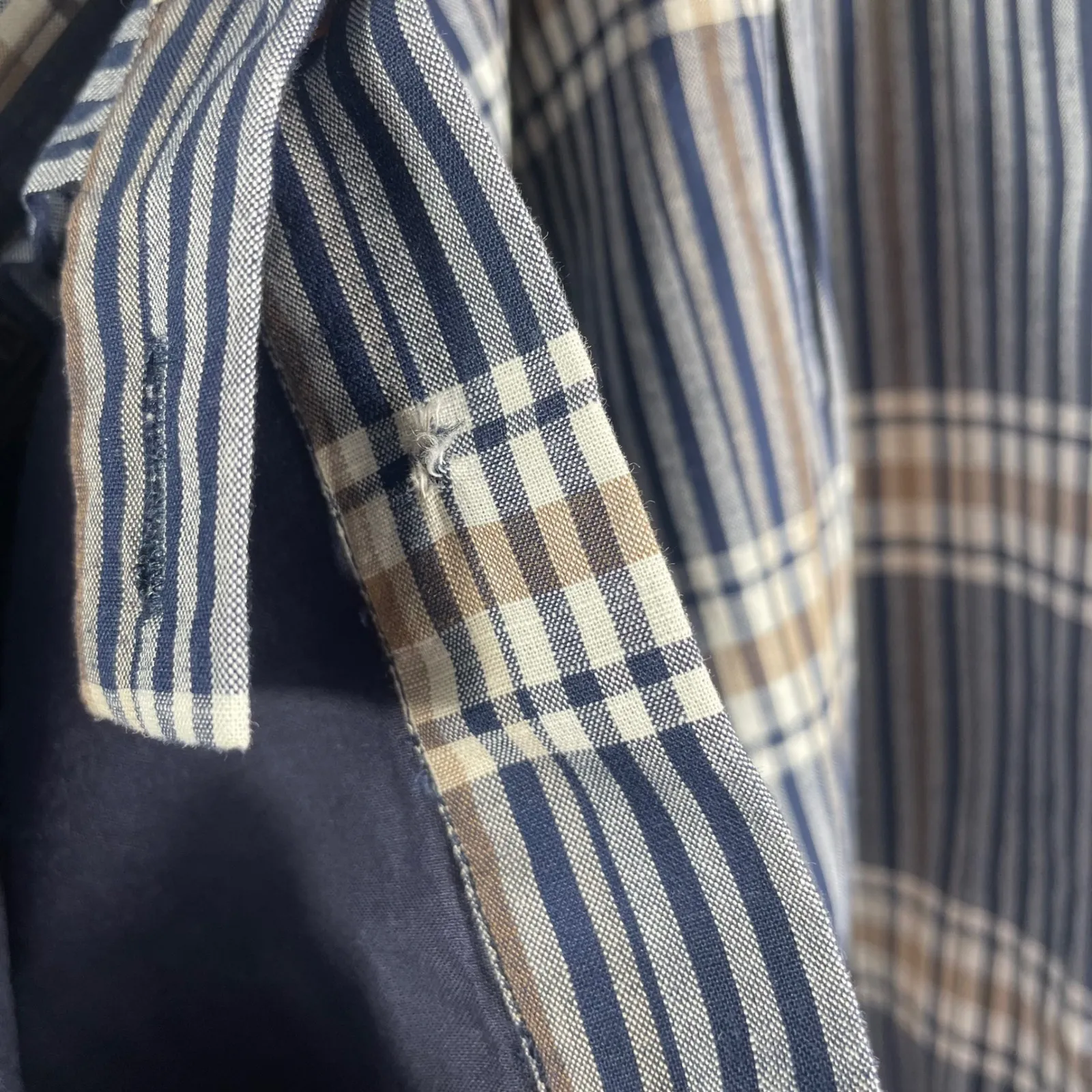 Pendleton Women's Plaid Cotton Skirt 8 Blue Tan White Knee Length Classic Style - Image 12