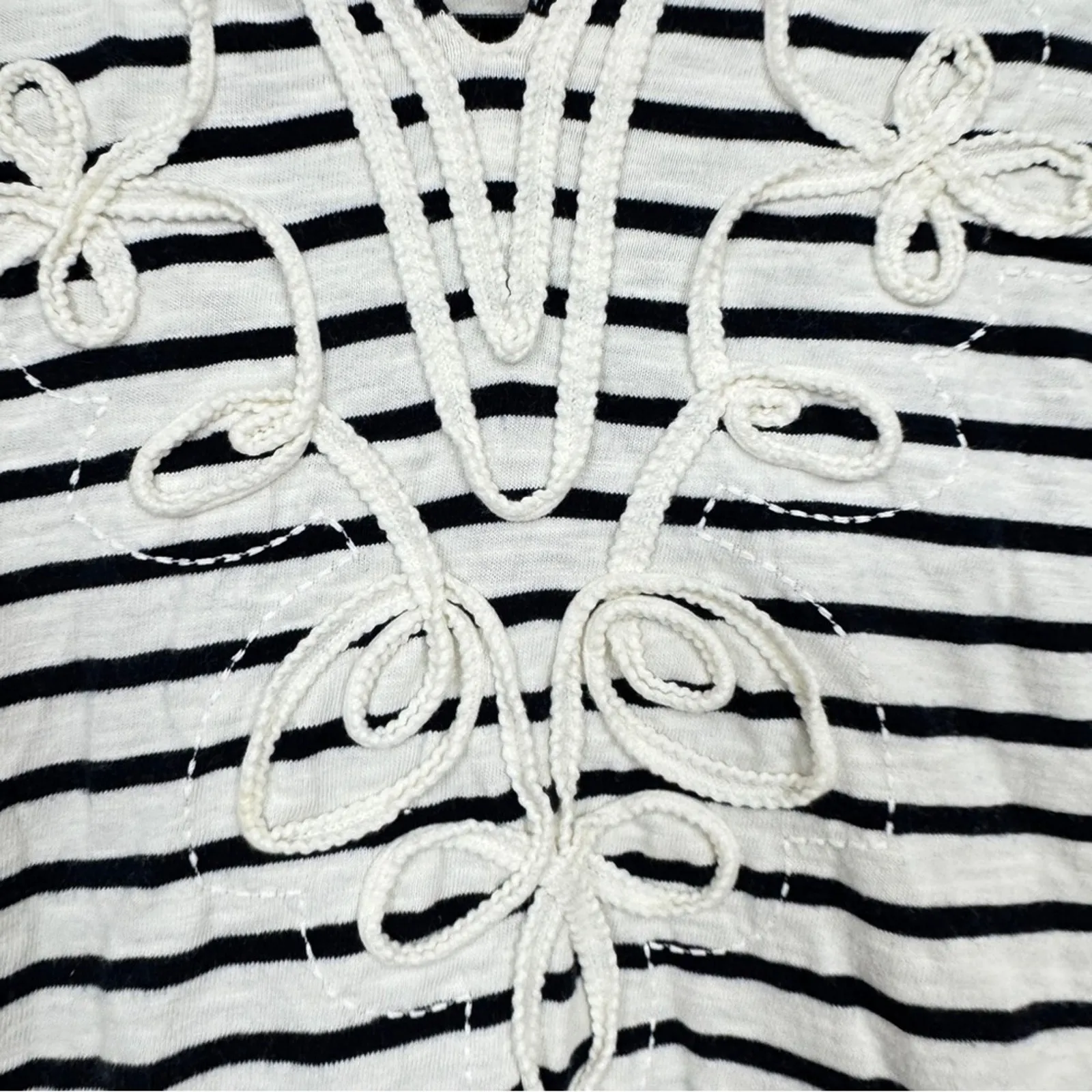 Boden Black White Striped 3/4 Sleeve Mini Shift Dress Womens 6 Nautical Preppy - Image 2