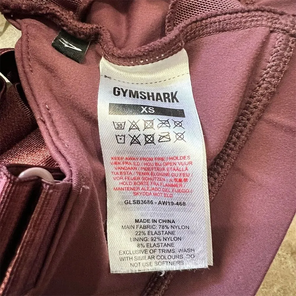 Gymshark Women's XS Purple Crossover Sports Bra Yoga Gym Activewear - Image 3