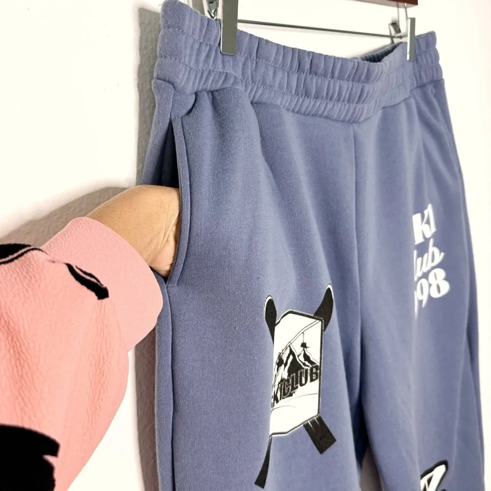 Love Streak Aspen Colorado fleece women jogger sweatpants size XL NWT Blue - Image 7