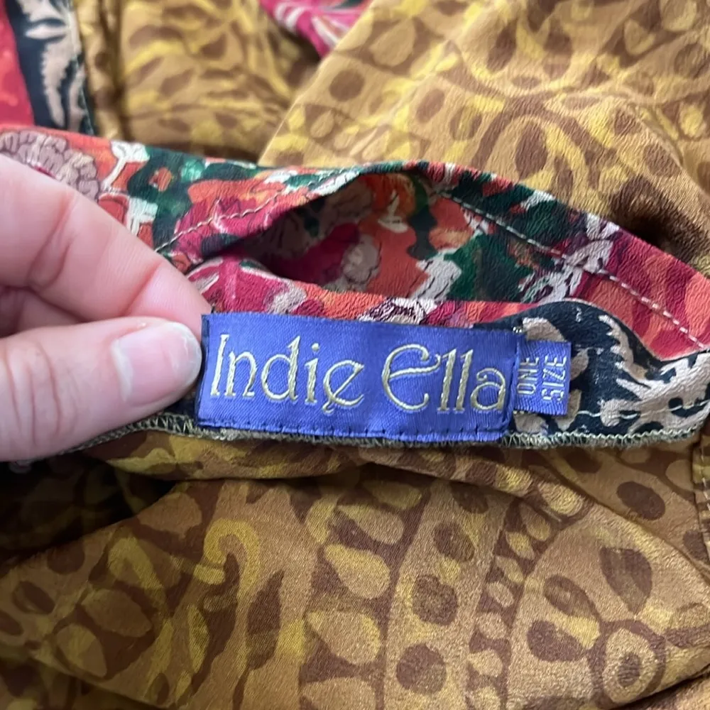 Indie Ella Boho Floral Silk Onesie Brown Size undefined - Image 5