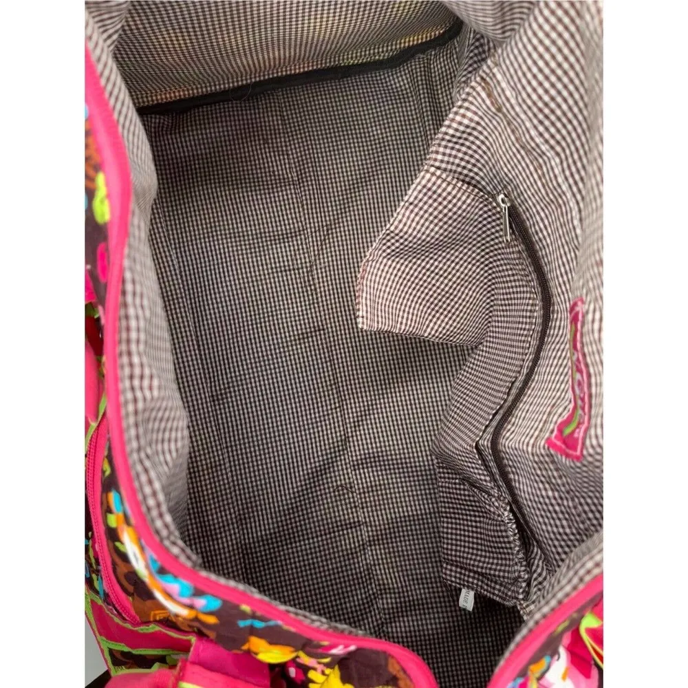 NGIL Vibrant Owl And Floral Print Quilted Brown Pink - Image 11