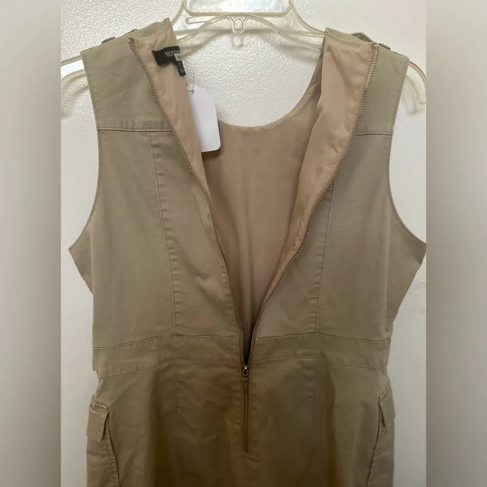 Toccin NY Safari Shift Dress Khaki Size 10 $445 Tan - Image 8