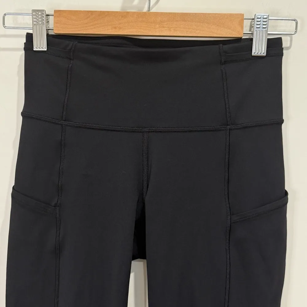 Lululemon Fast & Free Crop II Leggings Nulux 19" High Waisted Pockets Black 4 - Image 8