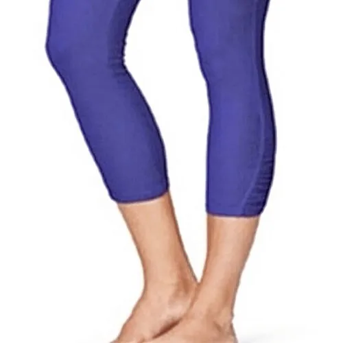 Athleta Ruched OC Kama Iris Blue Activewear Capri Cropped Pants XS Colorful NWT‎ - Image 3