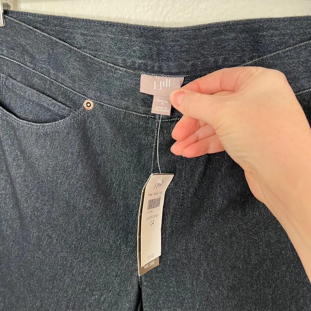 J.Jill Womens size 4 Dark Wash Stretch Denim Mid Rise Skinny Jeans Blue - Image 3
