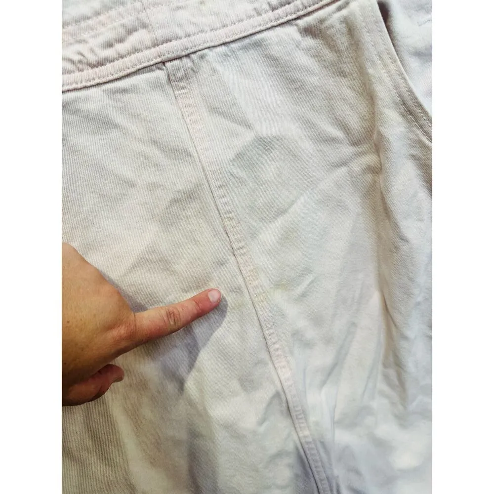 Levi's Beige Light Pink Square Neck 100% Cotton Hendrix Denim Dress Size Medium - Image 6