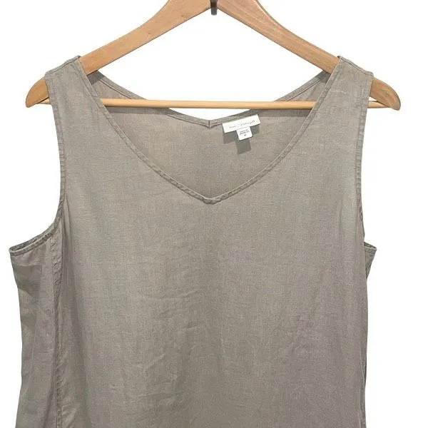 J. Jill Pure Jill Womens Linen Sleeveless V - Image 3