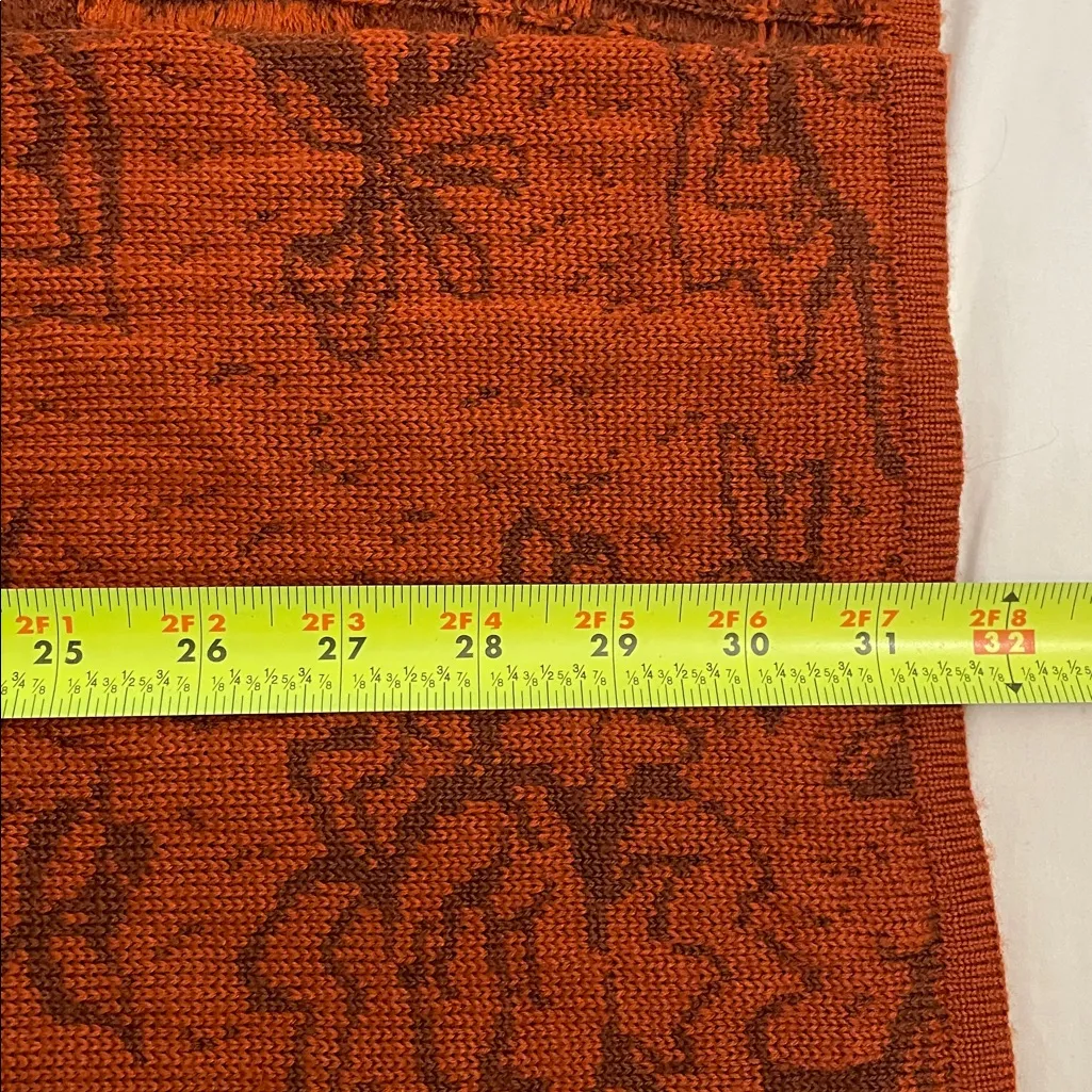 Susan Bristol Vintage Burnt Orange Floral Knit Sweater Jacket Womens Size Medium - Image 12