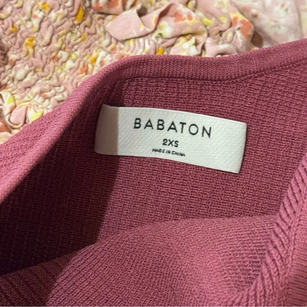 Babaton One-Shoulder Ribbed Tank in Burgundy - Image 2