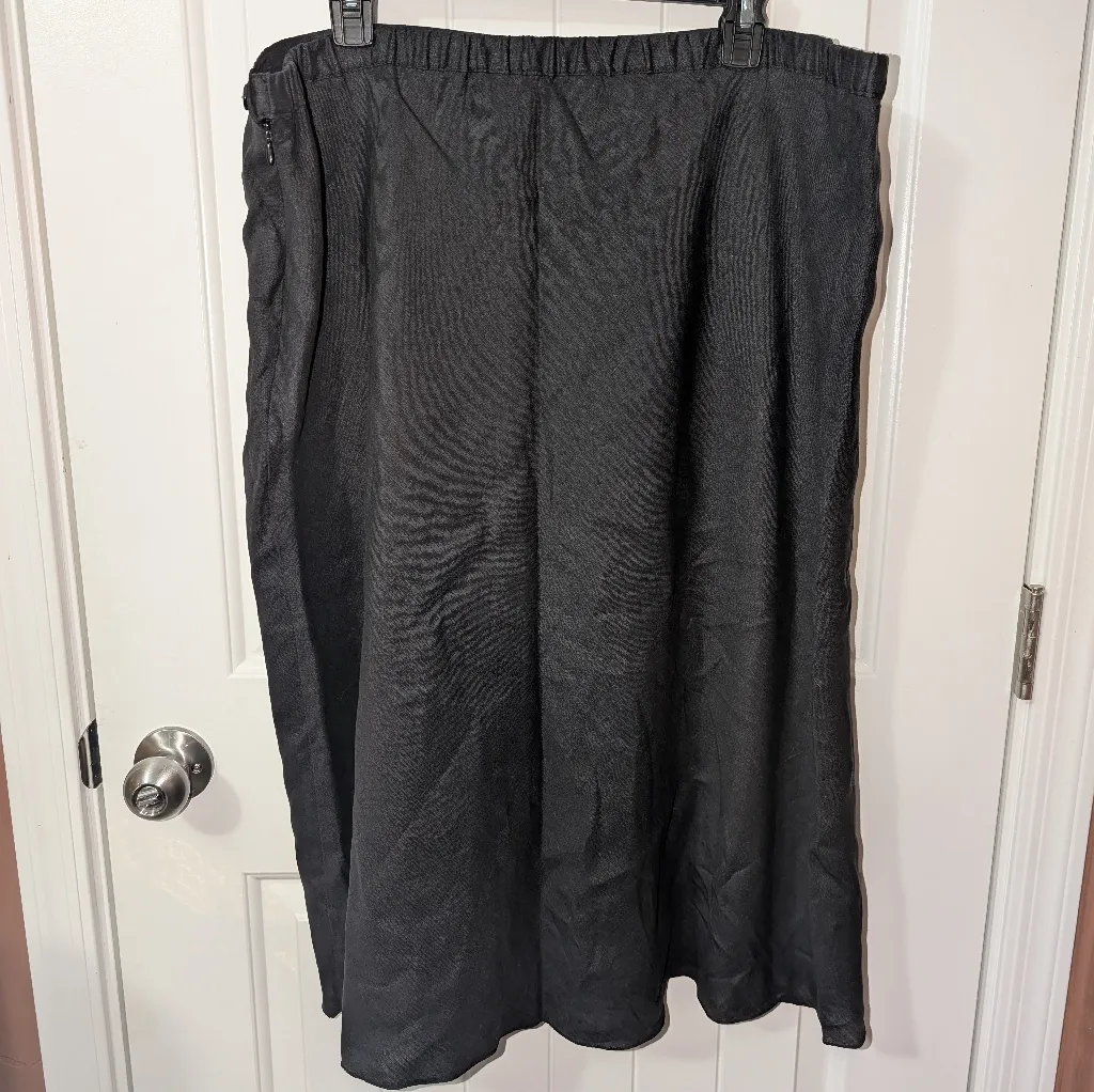 Vintage California Threads Butterfly Embroidered Linen Skirt X large Black Size XL - Image 2