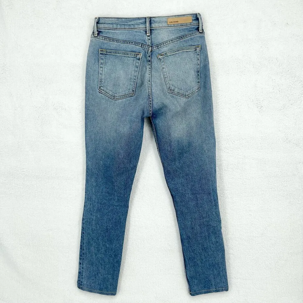 GRLFRND Karolina Mid Rise Straight Leg Slashed Jeans Womens Size 26 - Image 9