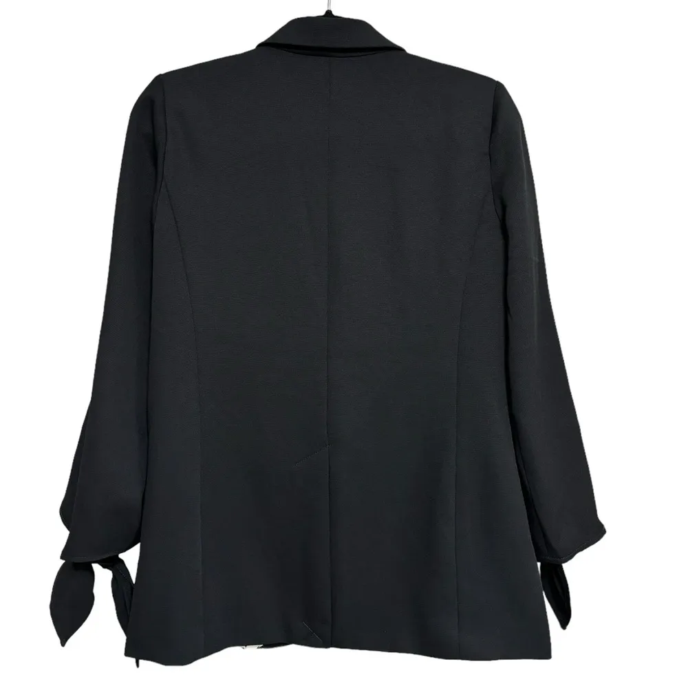 NWT Cartonnier Anthropologie Lloyd Tie Sleeve Easy Blazer in Black - Size 0 - Image 5