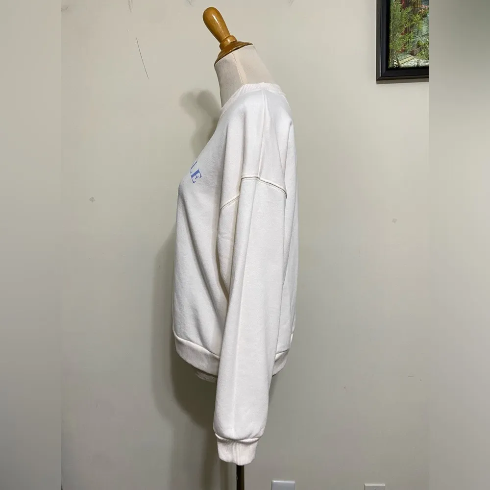 American Eagle AE Funday Graphic Sweatshirt Soft Fleece Sweater Cream Size M - Image 8