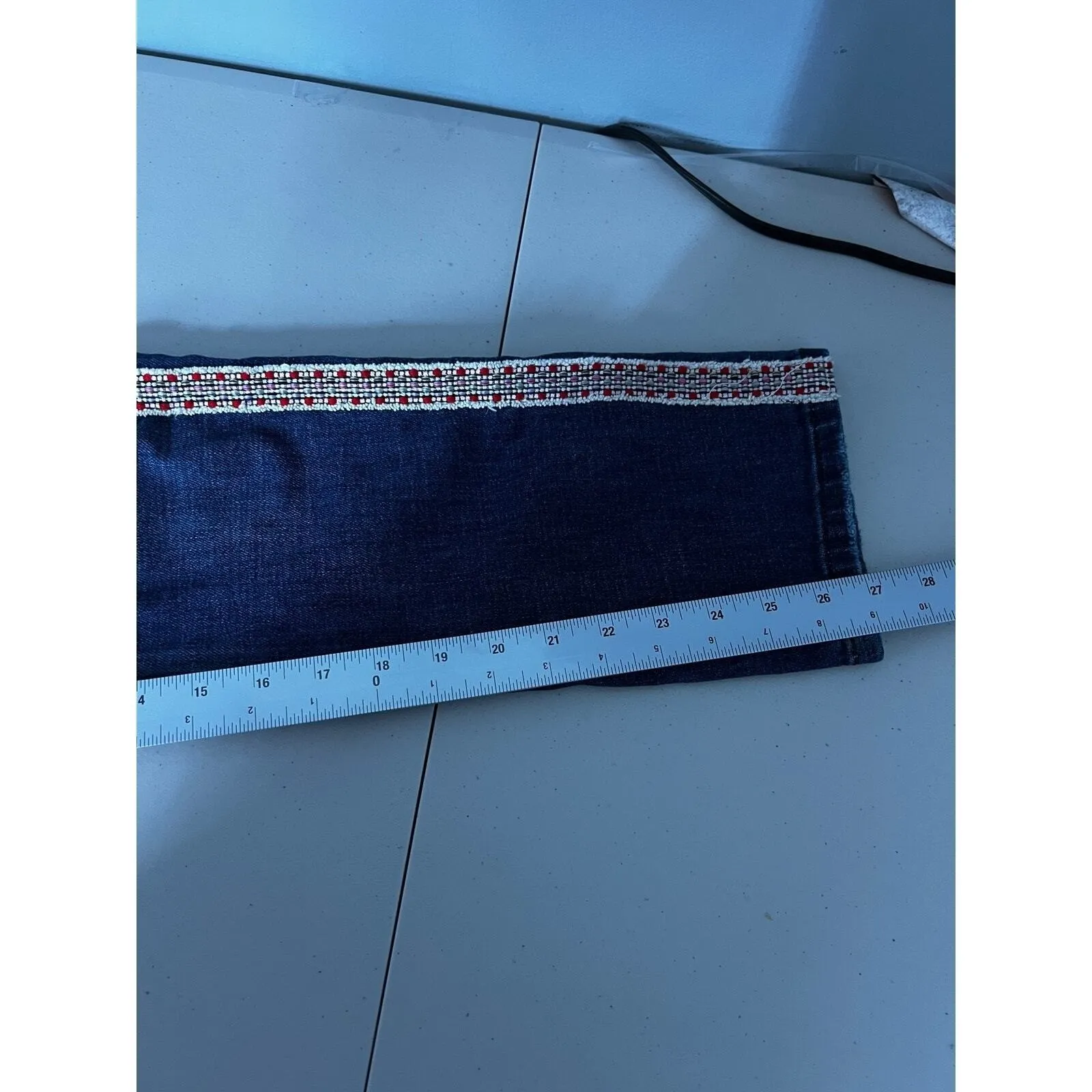 Anthropologie Pilcro‎ The Slim Boyfriend Embroidered Side-Stripe Jeans Size 26P - Image 14