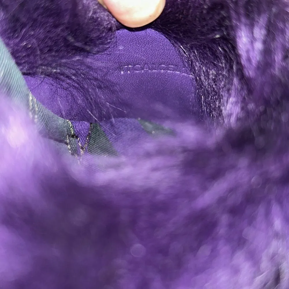 Burberry Heeled Purple Slip on Fuzzy Sandal On Leather Sole(Size 37) - Image 5