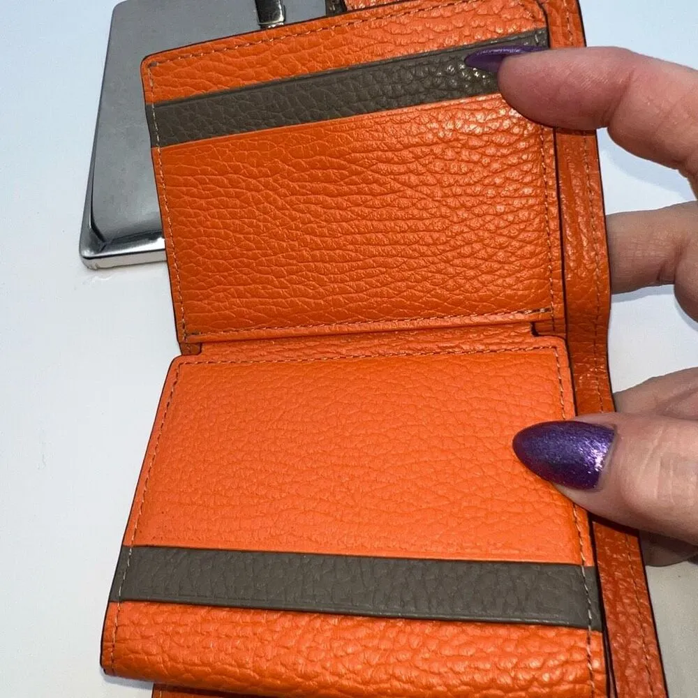 Pelle Borsa Hand Made Leather Wallet Orange - Image 8