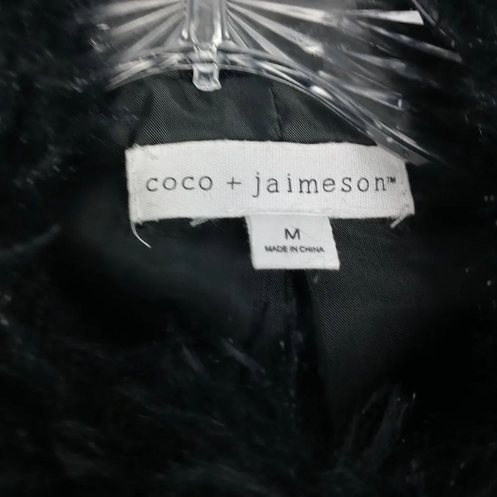 coco + jaimeson faux fur black jacket size medium - Image 9