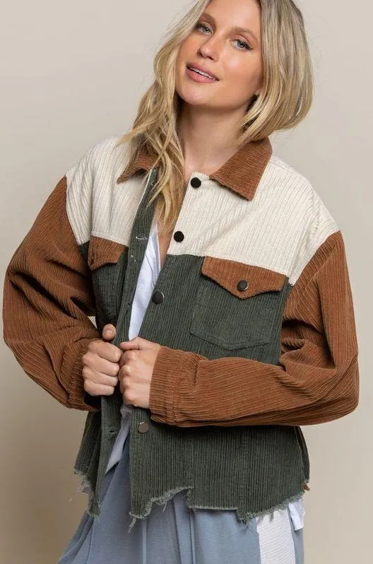Not Your Boyfriend's Color Block Corduroy Jacket Size M - Image 2