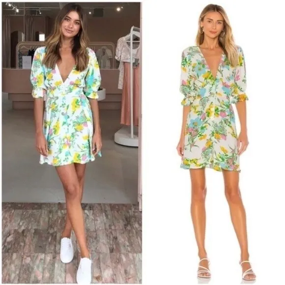 Faithfull The Brand Caliente Mini Dress In Ilona Floral Print - Image 2