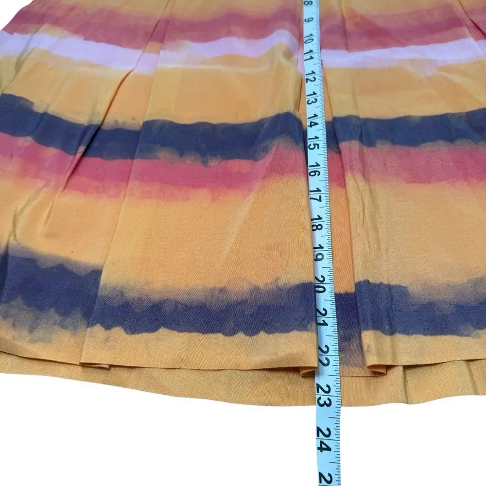 Dana Buchman Women Silk Pleated lined pink/blue/yellow skirt‎ size 10 - Image 7