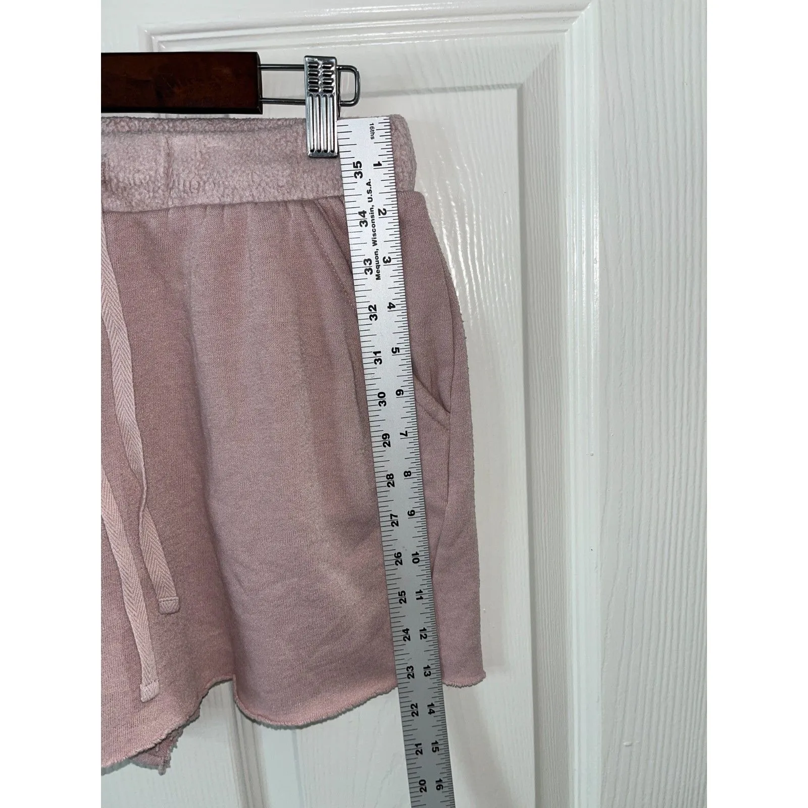 Free People Kelly Fleece Shorts Size Large Light Pink Relaxed Fit Soft Comfy - Image 6