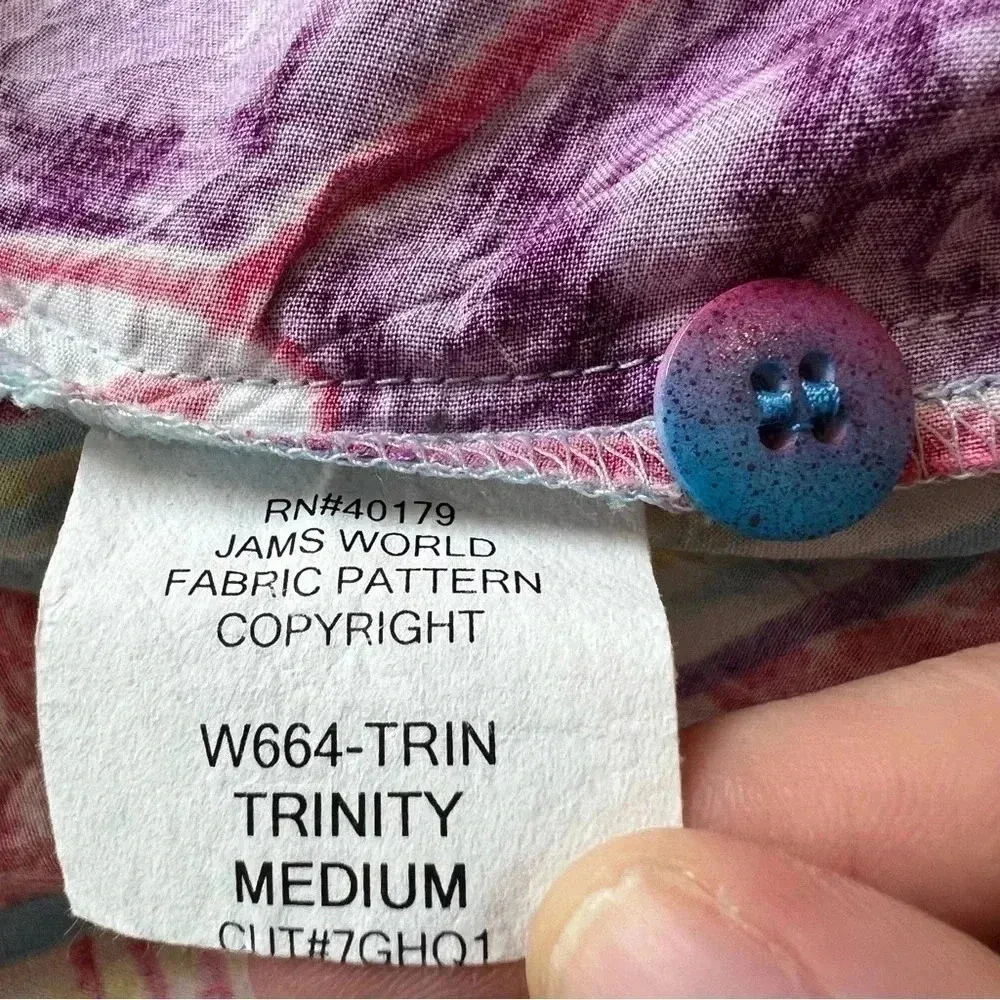 Jams World Retro Trinity Shirt Artsy Novelty Women’s Medium Floral Hippy Boho - Image 8