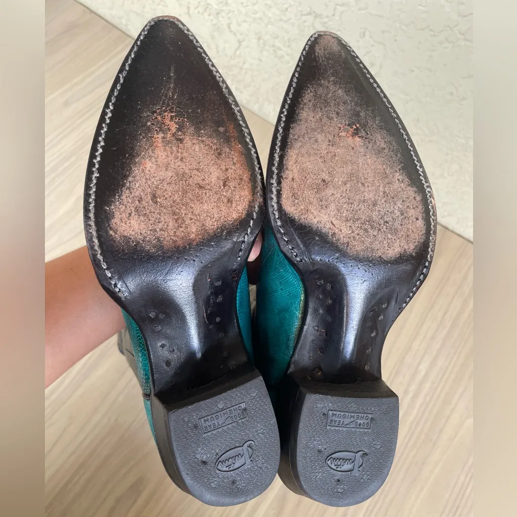 Justin Boots Black and Teal Combat Boots - Image 13