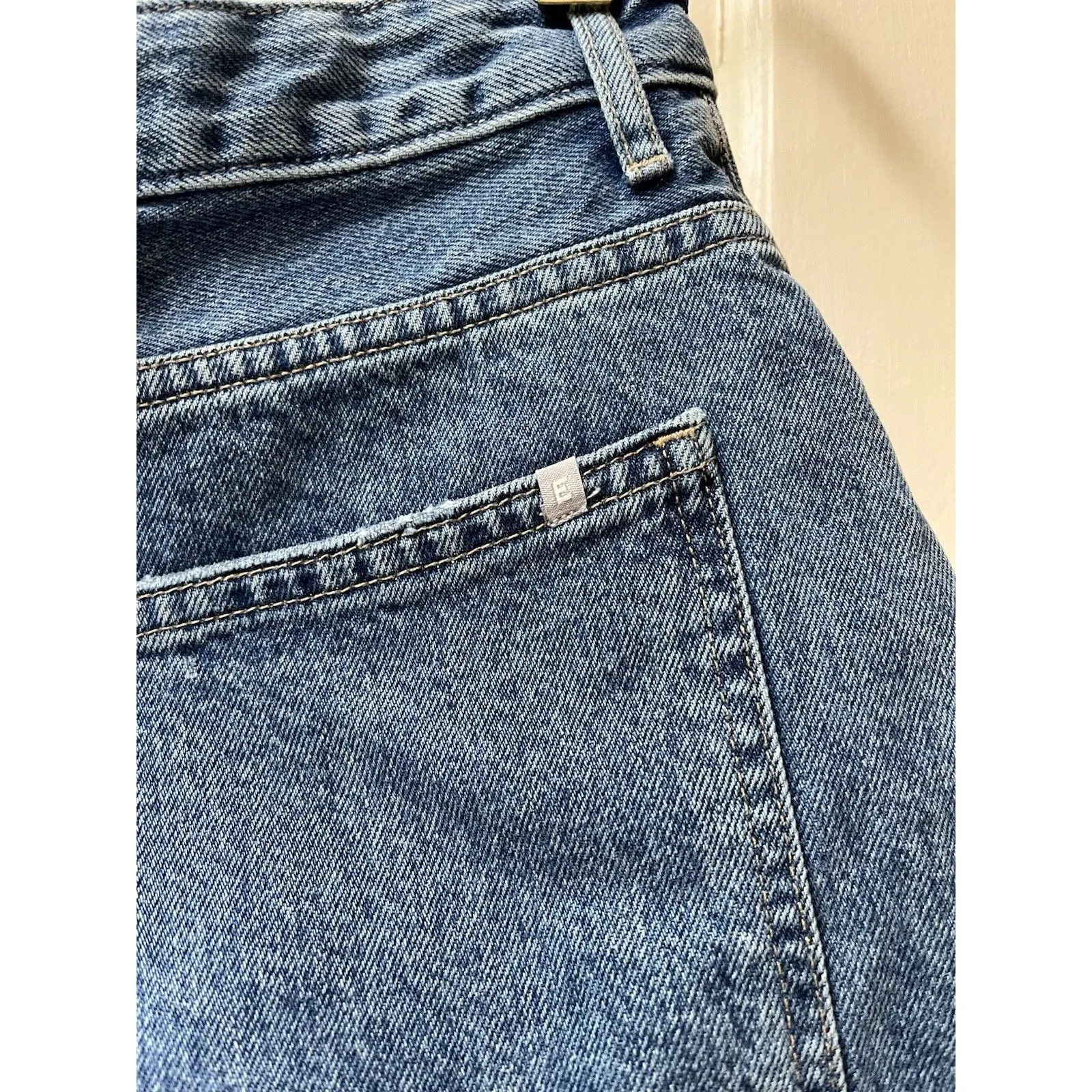 Everlane Womens 28 A-Line Denim Shorts Organic Cotton Cut Off Coastal Summer New - Image 10