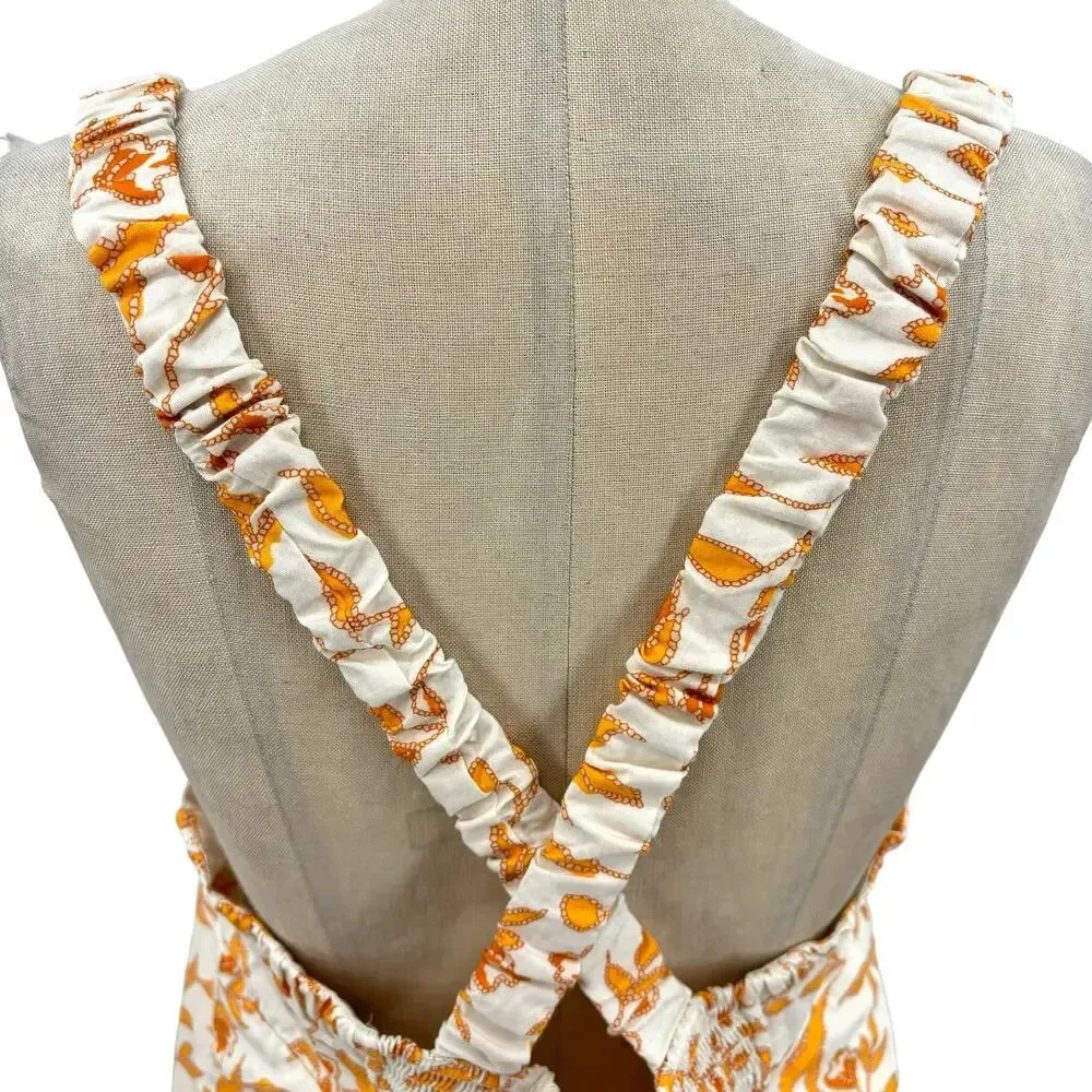 Anthropologie Maeve Sweetheart Mini Dress‎ Floral Print Cream Orange Size XL - Image 10
