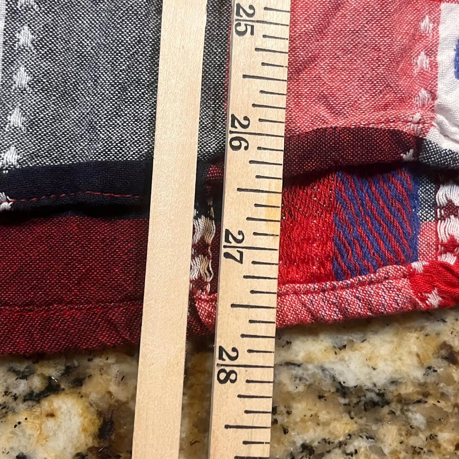 Country Store 1X Plaid Patriotic Shirt Red White Blue Heart Print Cotton Top - Image 5