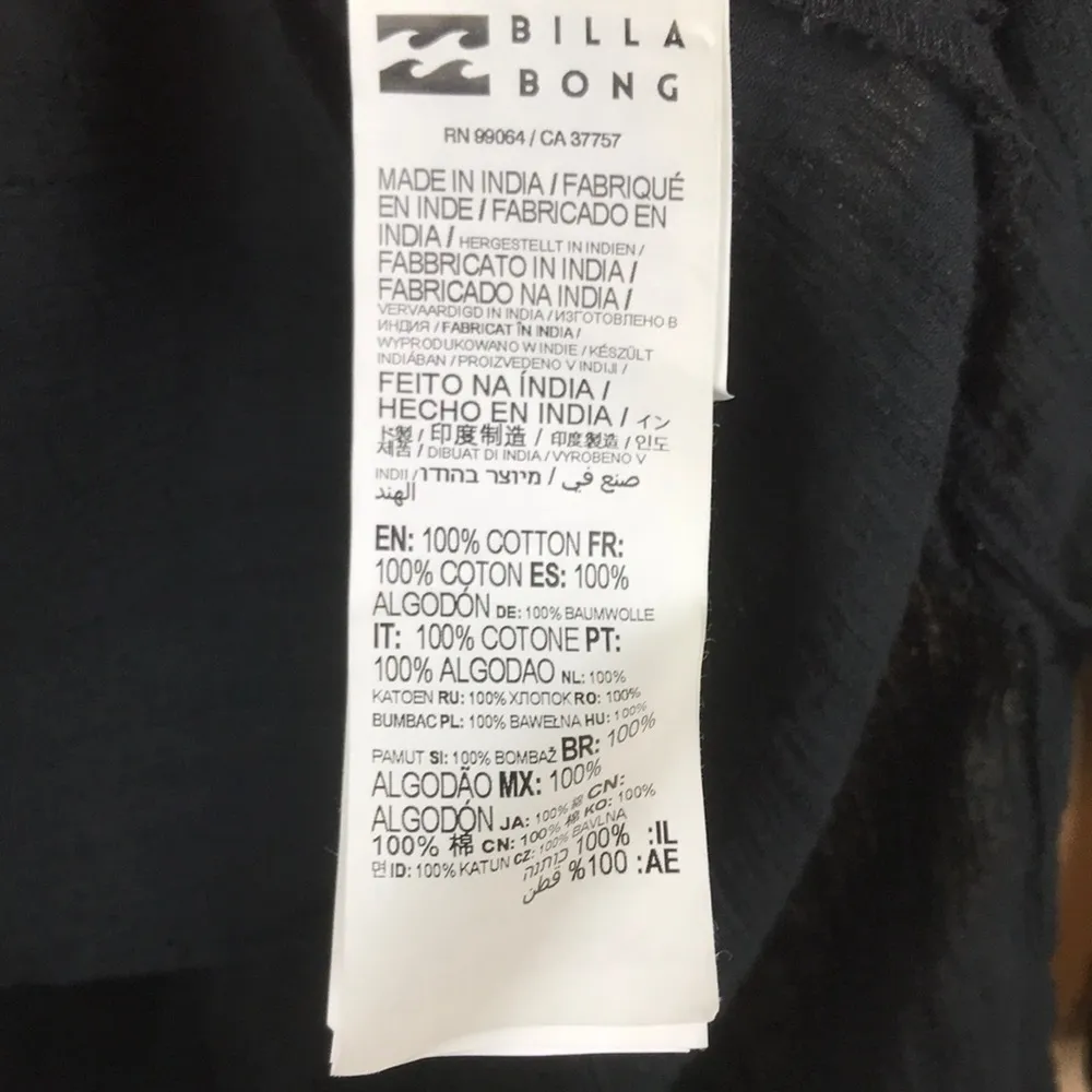 Billabong Women’s Boho Black Lace-Up Tassel Front Beach Cover-Up Tunic Dress - Image 10