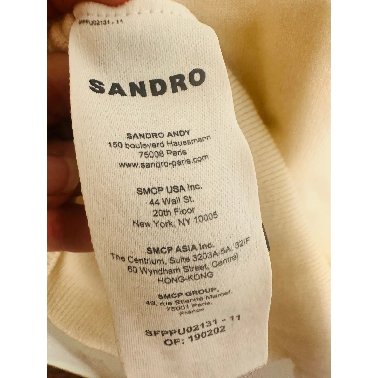 SANDRO Off-White Wool Knit Long Sleeve Retro Prep Alizia Sweater Size Small - Image 9