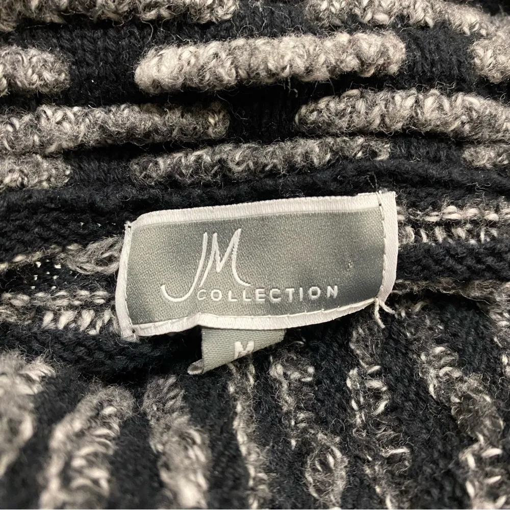 JM Collection Black Gray Cotton Blend Short Coat Size Medium - Image 5